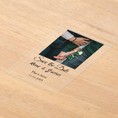 Minimale foto wit zwart klassieke elegante save th acryl uitnodigingen (Laagn)