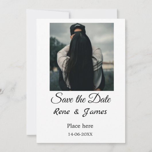 Minimale foto wit zwart klassieke elegante save th kaart (Voorkant)