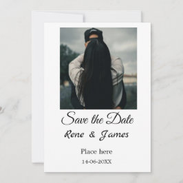 Minimale foto wit zwart klassieke elegante save th kaart