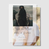 Minimale foto wit zwart klassieke elegante save th vellum uitnodigingen (Offset (Koppel))