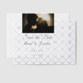 Minimale foto wit zwart klassieke elegante save th vellum uitnodigingen (Offset (Uitnodiging))