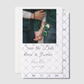 Minimale foto wit zwart klassieke elegante save th vellum uitnodigingen (Offset (Uitnodiging))