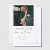 Minimale foto wit zwart klassieke elegante save th vellum uitnodigingen (Offset)