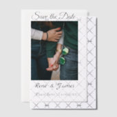 Minimale foto wit zwart klassieke elegante save th vellum uitnodigingen (Offset (Uitnodiging))