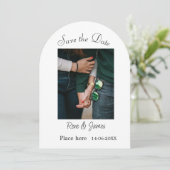 Minimale foto witte zwarte klassieke elegante bewa kaart (Staand voorkant)