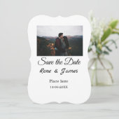 Minimale foto witte zwarte klassieke elegante bewa kaart (Staand voorkant)