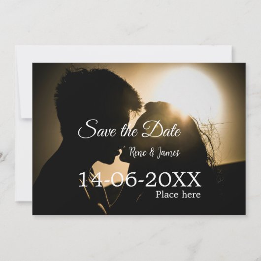 Minimale foto witte zwarte klassieke elegante bewa kaart (Voorkant)