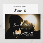 Minimale foto witte zwarte klassieke elegante bewa kaart (Voorkant / Achterkant)