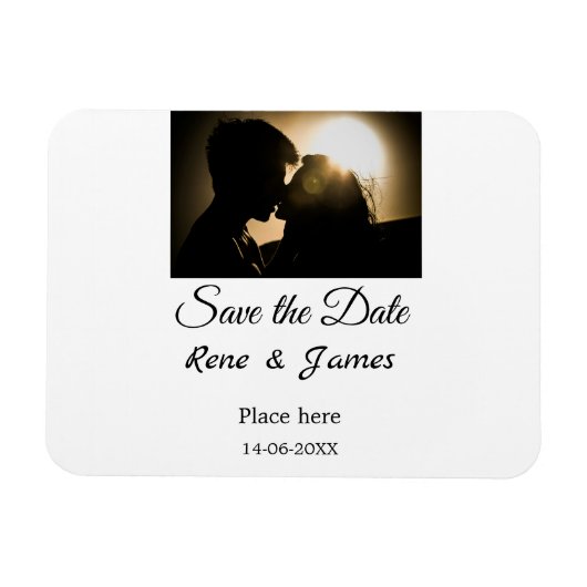 Minimale foto witte zwarte klassieke elegante bewa magneet (Horizontaal)