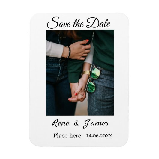 Minimale foto witte zwarte klassieke elegante bewa magneet (Verticaal)