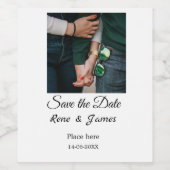 Minimale foto witte zwarte klassieke elegante bewa wijn etiket (Enkel label)