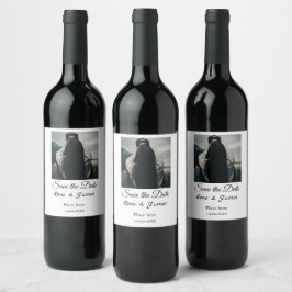 Minimale foto witte zwarte klassieke elegante bewa wijn etiket