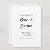 Minimale foto witte zwarte klassieke elegante save kaart (Achterkant)