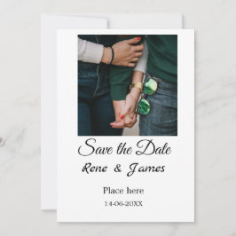 Minimale foto witte zwarte klassieke elegante save kaart