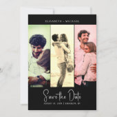 Minimale foto zwart retro QR-code Sla de datum op Kaart (Voorkant)