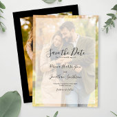 Minimale foto zwart wit bruiloft opslaan van de da save the date