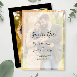 Minimale foto zwart wit bruiloft opslaan van de da save the date