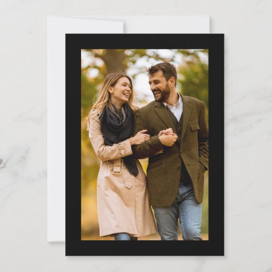 Minimale foto zwart wit bruiloft opslaan van de da save the date (Achterkant)