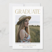 Minimale fotoaankondiging van afstuderen kaart (Voorkant)