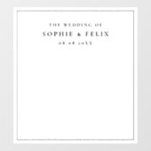 Minimale fotoachtergrond van de chic Elegant Wedde Raamsticker (Vel)