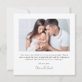 Minimale fotobaptisme Christening Bedankkaart (Achterkant)