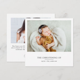 Minimale fotobaptisme Christening Bedankkaart