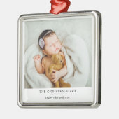 Minimale fotobaptisme Christening Metalen Ornament (Links)