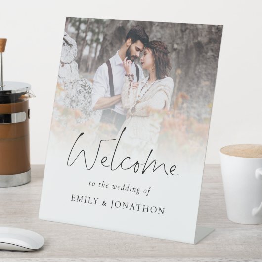 Minimale fotobedekking Welkom bij bruiloft Reclamebord Met Voetstuk (Insitu)