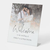 Minimale fotobedekking Welkom bij bruiloft Reclamebord Met Voetstuk (Voorkant)