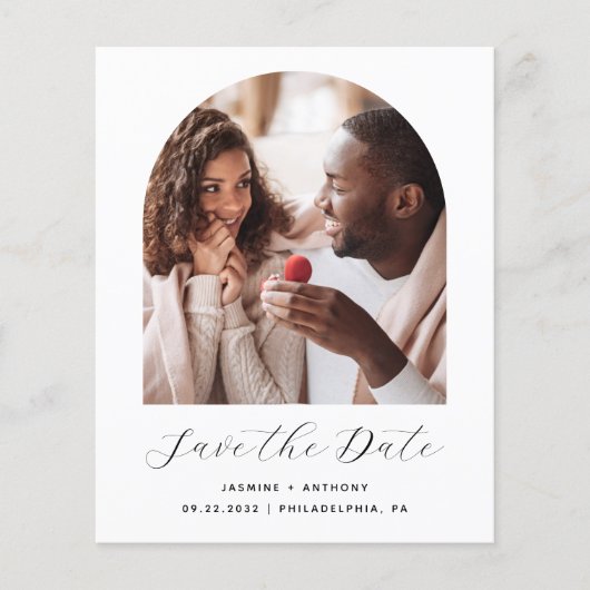 Minimale Fotoboog Script Save the Date Budget (Voorkant)