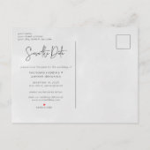 Minimale Fotobruiloft Save the Date-ansichtkaart Aankondigingskaart (Achterkant)