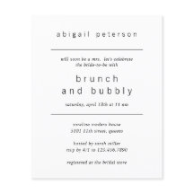 Minimale fotobudgetbridale uitnodiging voor Brunch