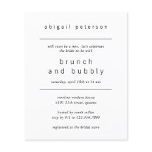 Minimale fotobudgetbridale uitnodiging voor Brunch