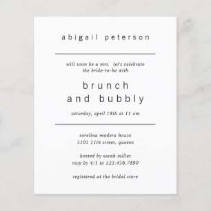 Minimale fotobudgetbridale uitnodiging voor Brunch Flyer