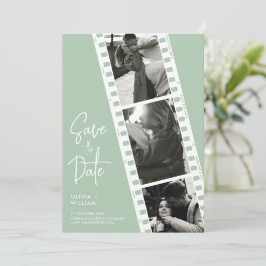 Minimale fotocabine, behalve de datumuitnodiging save the date (Staand voorkant)