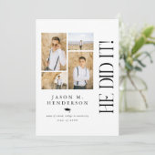 Minimale fotocollage afstudeerfeest kaart (Staand voorkant)