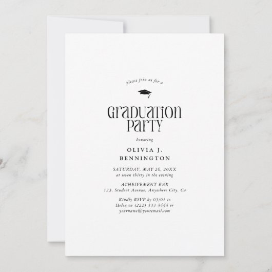 Minimale fotocollage afstudeerfeest kaart (Achterkant)