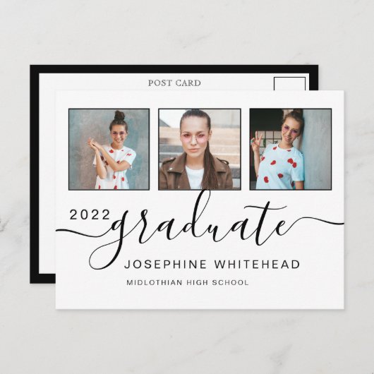 Minimale fotocollage Afstuderen Briefkaart (Voorkant / Achterkant)