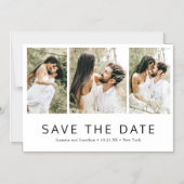 Minimale fotocollage bruiloft bespaart datum magnetische uitnodiging (Voorkant)