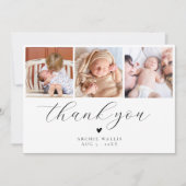 Minimale fotocollage Elegant Baby shower Bedankkaart (Voorkant)