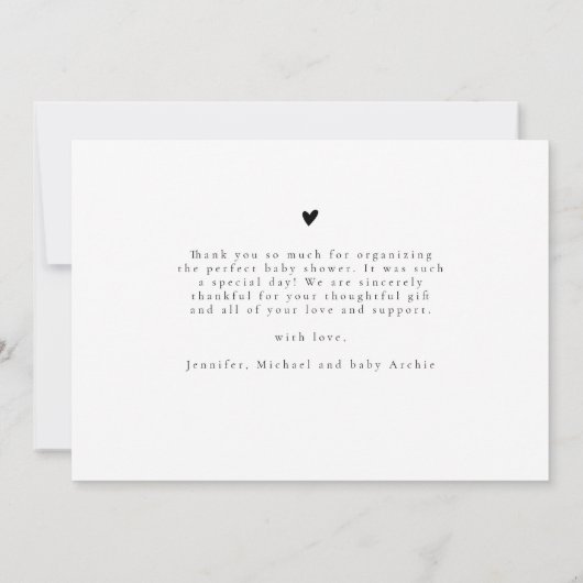 Minimale fotocollage Elegant Baby shower Bedankkaart (Achterkant)