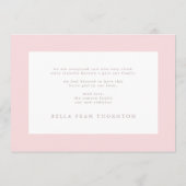 Minimale fotocollage roze geboorte aankondiging (Achterkant)