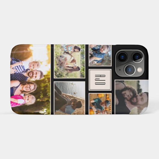 Minimale fotocollage voor moderne monogram Case-Mate iPhone case (Achterkant (horizontaal))