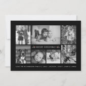 Minimale fotocollage zwart-wit feestdagenkaart (Voorkant)