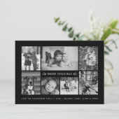 Minimale fotocollage zwart-wit feestdagenkaart (Staand voorkant)