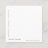 Minimale fotograaf Moderne vierkante visitekaartje (Achterkant)