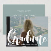 Minimale fotograaf Party Blue Announcemen Aankondiging (Voorkant / Achterkant)