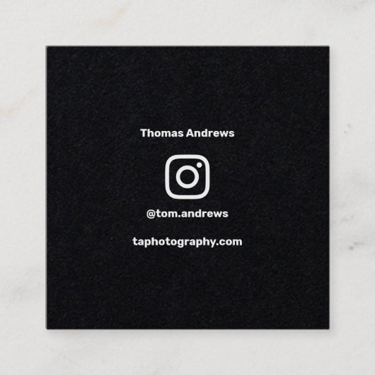 Minimale fotograaf social media Instagram kraft Contactkaartje (Voorkant)