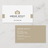 Minimale fotograaf Tan Two Side Visitekaartje (Voorkant / Achterkant)