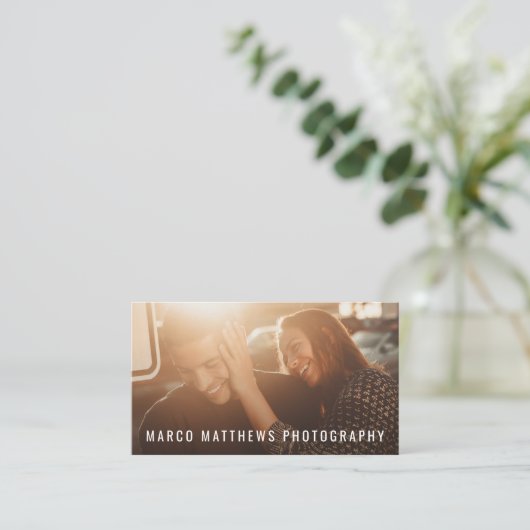 Minimale fotograaf voor gebold tekst visitekaartje (Staand voorkant)